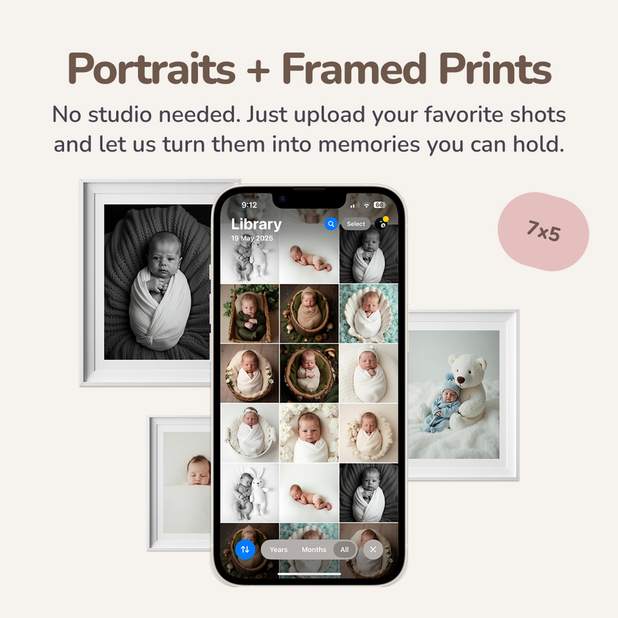 Portraits - Digital Images + Framed Prints - 7x5 - x5