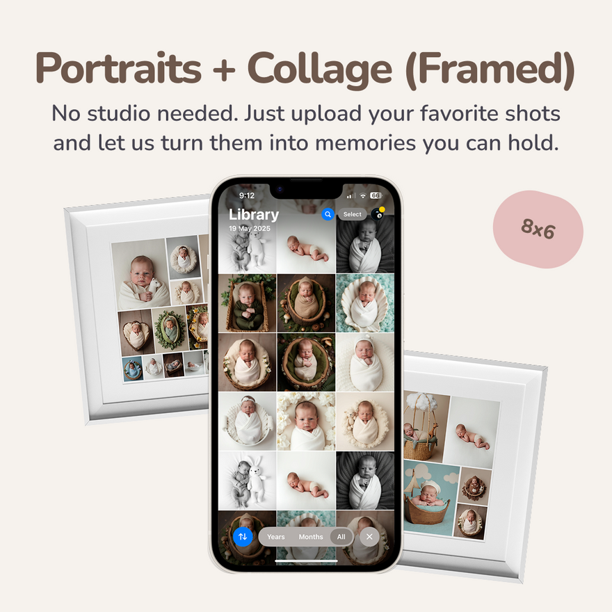 Portraits - Digital Images + Collage - 8x6 - Framed